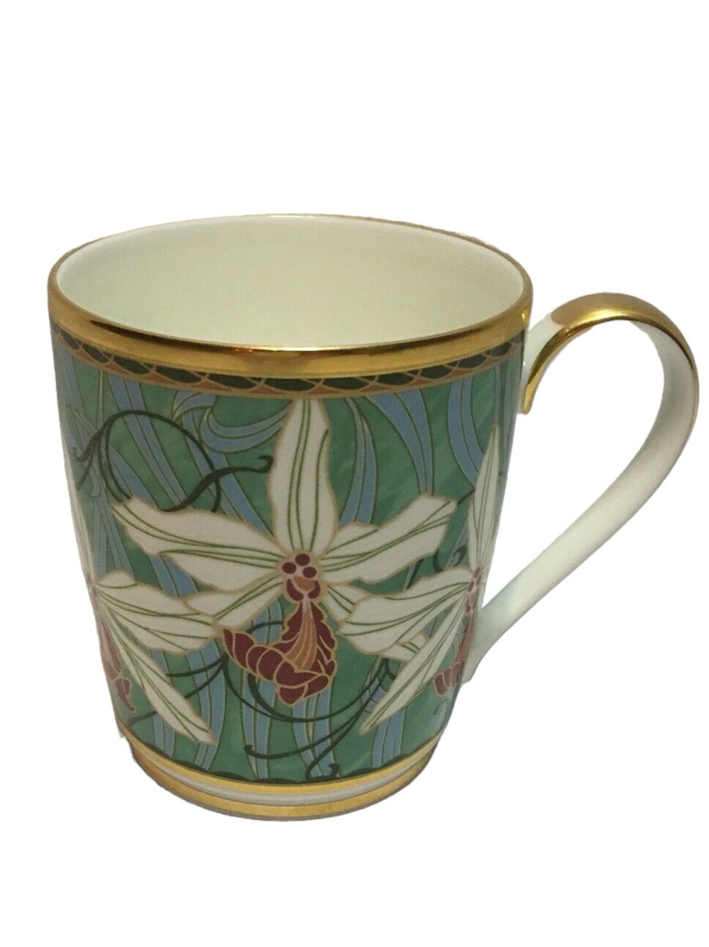 Noritake Mug Vintage Bone China Floral Pattern Gold Trim  Rare